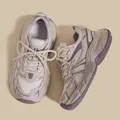 Breathable mesh chunky sneakers for kids in stylish light grey and purple accents - Size 30 (18.8cm) / Purple