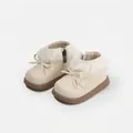Cream baby girl lace princess leather boots, ideal for ages 9 months to 3 years old - Size 15/Insole 12cm / Beige