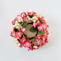 Ghirlanda decorativa di fiori selvatici rosa e bianchi per anelli di candela o tavola - rosa scuro