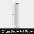 24cm wide adhesive lint roller refill paper for efficient pet hair and clothes cleaning - Single Replacement Roll / 24cm/60 Sheets / White