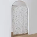 Minimalist Korean style floral cotton door curtain with tassels for elegant home decor - Single Opening / 85W*140H cm / Pale Purple Floral