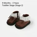 Elegant brown toddler girl ankle boots with white lace ruffles and bow detail, 9M-3Y - Size 15/Insole 12cm / Brown