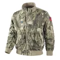 Men's tactical camouflage flight jacket with baseball collar and US flag arm patch. - S / Tops / Camouflage (Chinese Standard)