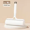 Professionelle 16 cm breite Fusselrolle mit 60 abreißbaren Klebeblättern in Weiß - Kurzer Griff / 16cm/1 Rolle/60 Blätter / Grauweiß
