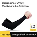 Schwarze kühlende Armstulpen aus Eisseide für UV-Schutz, 1 Paar - Zylindrischer Stil / 1 Paar / Schwarz