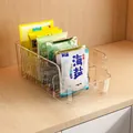 Organizador de sobres de especias de PET transparente con divisores ajustables para cocina. - Estilo Largo Estrecho (Con Divisor) / Transparente