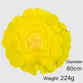 Großaufnahme der 80cm großen gelben PE-Rose Dekoblume für Fotografie-Backdrops - Flache Rose / 80cm