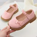 Chaussures de princesse roses style chinois rétro pour filles avec nœuds et semelles en gomme - 26 / Style Mary Jane / Rose