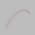 Close-up of decorative red and gold simulation peacock grass for stage arrangements. - Red