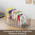Organizador transparente para sobres de condimentos para almacenamiento en cocina - Sin divisores / Blanco Transparente