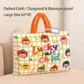 Large Oxford cloth quilt storage bag with cute fruit patterns and info tag - L / Lucky Fruit