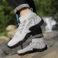 Light gray breathable outdoor wading shoes featuring non-slip rubber sole and quick-lace system - 38 / Light Gray