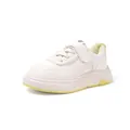 Casual white sports sneaker for children with yellow sole accents and velcro strap - Size 26/Inner Length 16.5cm / Yellow