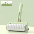 Foldable mint green lint roller for pet hair removal with 60 sheets and protective lid - 1 Handle + 1 Roll / Fresh Green