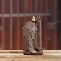 Handgemaakte keramische backflow wierookbrander met berglandschap voor zen huisdecoratie - Waken