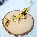 Vibrant artificial butterfly branch with yellow pampas reed for home floral decoration - Yellow