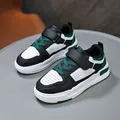 Fashionable lightweight children's sneakers in stylish black, white, and green colorway - 27 / Black White Green