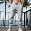 Men's heavyweight grey joggers featuring a functional cargo pocket and drawstring waist - S / Bottoms / Light Gray