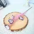 Beautiful artificial pink pampas grass branch with realistic butterfly decorations - Pink