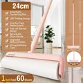 24cm extra wide pink lint roller with 124cm extendable long handle for floor hair cleaning - Long Pole Set / 24cm / Pink