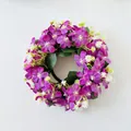 Elegante piccola ghirlanda di fiori selvatici artificiali per decorazione della tavola - Viola