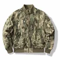 Multicam American air force pilot style workwear jacket with stand collar for men - Camouflage