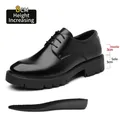 Chaussures rehaussantes pour hommes en cuir noir, gain de 8 cm, semelle épaisse business. - 37 / Style Élévation de 8cm Quatre Saisons (17107) / Noir
