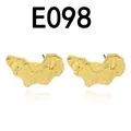 Minimalist gold-colored Africa map shaped alloy stud earrings for women - Africa Map Hammered Stud Earrings (E098) / Gold