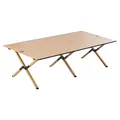 Portable folding camping egg roll table with wood grain finish and stable steel legs - Roll-Up Table (Large) / 115x60x43cm