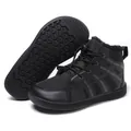 Durable black children's plush winter snow boots with warm lining and soft rubber sole - 28 / Black