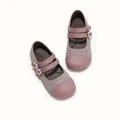Zapatos Mary Jane rosa para niña con estampado floral y botones de flores - Talla 23 / Longitud interior aprox. 14,0 cm / Púrpura
