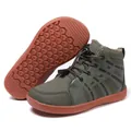 Children's warm fleece-lined snow boots in olive green with non-slip rubber sole - 28 / Army Green