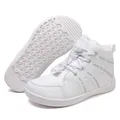 Warm white children's snow boots with fleece lining and durable non-slip rubber sole - White