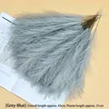 Gray-blue artificial pampas grass stems for home decor, 43cm total length - Grey Blue