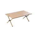Foldable outdoor egg-roll table with wood grain finish for camping and picnics - Roll-Up Table (Medium) / 86x60x43cm