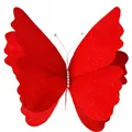 Large red felt mesh butterfly ornament with glitter and pearl body for wedding events - Red