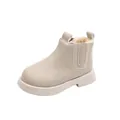 Botas Chelsea beige para niños con forro cálido de piel sintética para el invierno - Beige