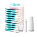 Sunflower pattern vacuum storage bag set including electric and manual suction pumps - 60*40cm / Sunflower