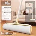 Extra breite 16 cm Fusselrolle mit 60 Blatt und verstellbarer Teleskopstange. - Teleskop-Langstange / 16cm/1 Rolle/60 Blätter / Milchgelb