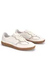Classic white leather retro German Army Trainers with durable gum rubber sole for men - 38 / White