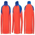 Orange-blaue Sportjacke zum Laufen und Radfahren, Trainingsjacke mit Reißverschluss - S / Oberteil Und Unterteil / Fluoreszierendes Orange