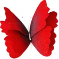 Red felt gradient butterfly ornament for wedding room decoration with pearl detail - Red and Black Gradient