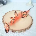Decorative orange artificial butterfly reed branch for home decor and window display - Orange