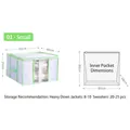 Underbed storage bin with vacuum compression bag and transparent window in white and green - Small (42x40x25cm)
