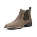Men's retro brown Chelsea boots featuring Western stitching and a low block heel - 7/40 / Brown