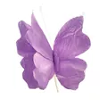 Detailed view of handmade purple paper butterfly with realistic pleated texture - Purple