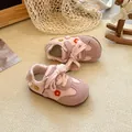 Stylish pink toddler girl sneakers with floral embroidery and comfortable soft sole - Pink
