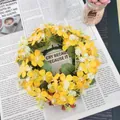 Ghirlanda di fiori selvatici gialli artificiali per centrotavola rustico da casa - Giallo