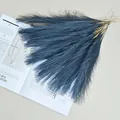 Premium artificial Nordic pampas grass in deep blue for stylish home and wedding decor - Dark Blue
