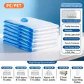 Blue-edged vacuum compression storage bag for quilts and travel organization with multiple sizes - 120*80cm / PET Material / Transparent Blue Edge